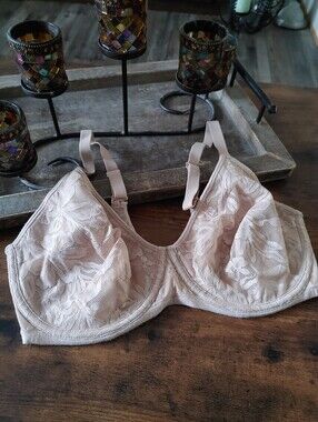 Bali Breath 38D Tan Lace Comfy Unpadded Underwire sexy Bra